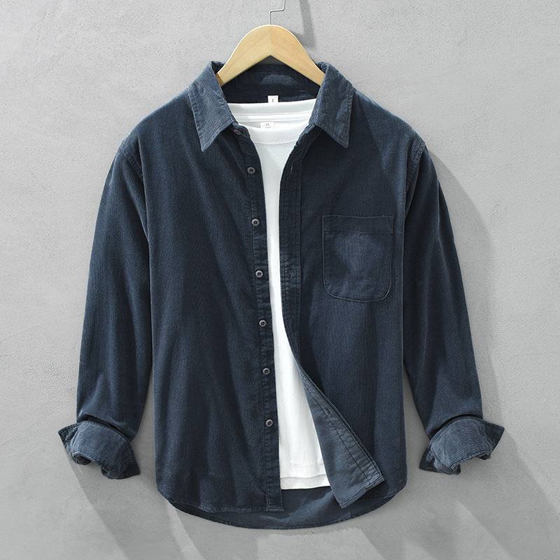 Wearclo | Men's Corduroy Shirt with Chest Pocket