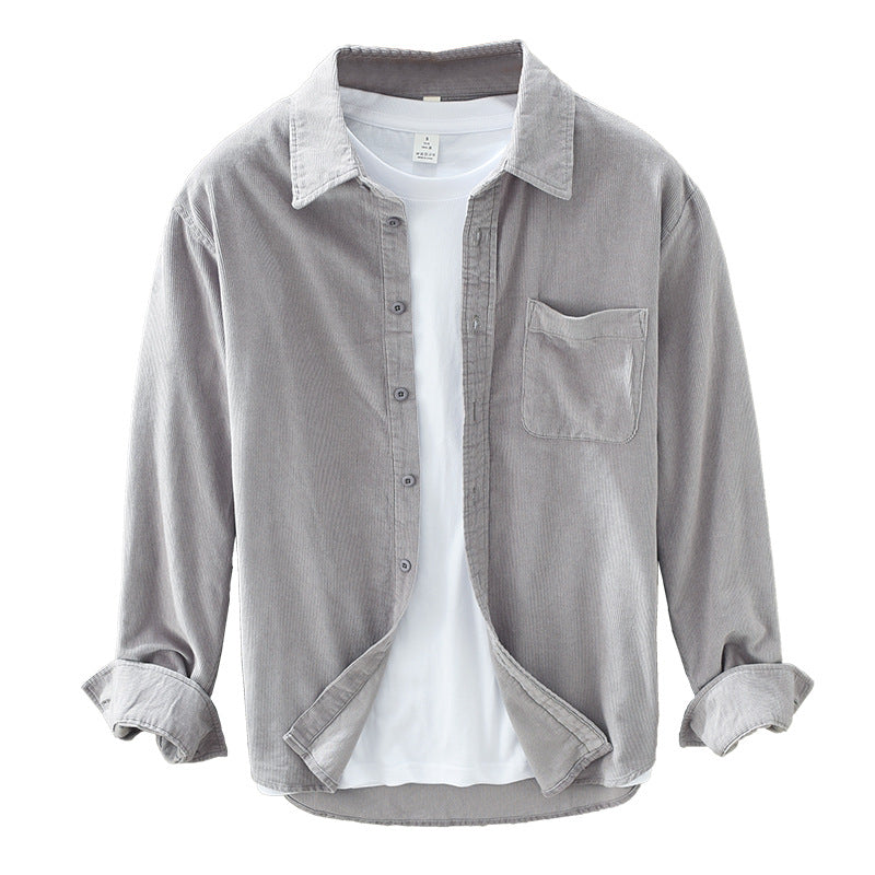 Wearclo | Men's Corduroy Shirt with Chest Pocket