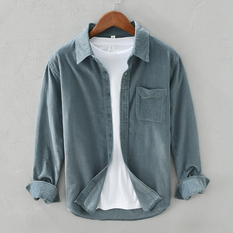 Wearclo | Men's Corduroy Shirt with Chest Pocket