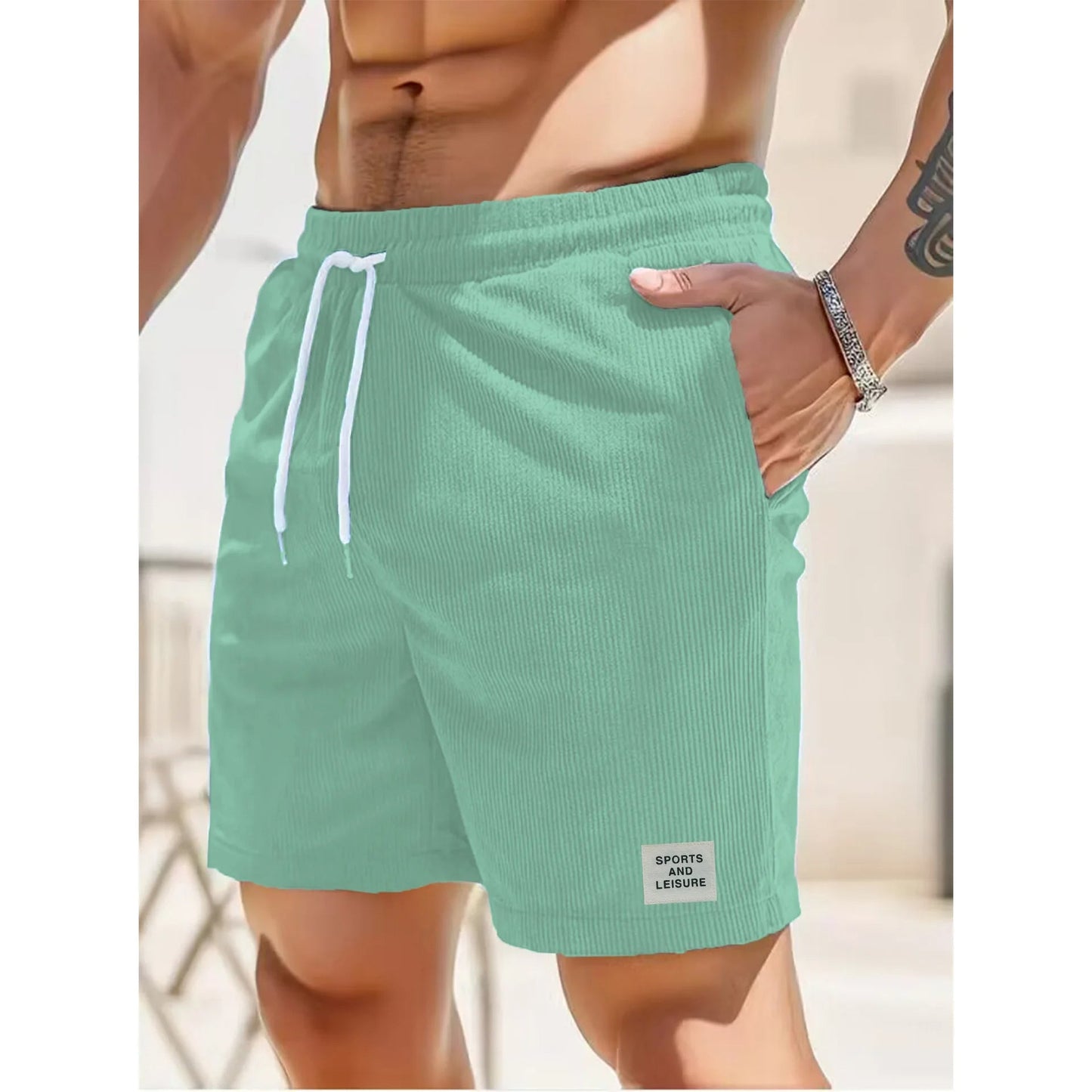 Wearclo | Men's Corduroy Shorts with Drawstring