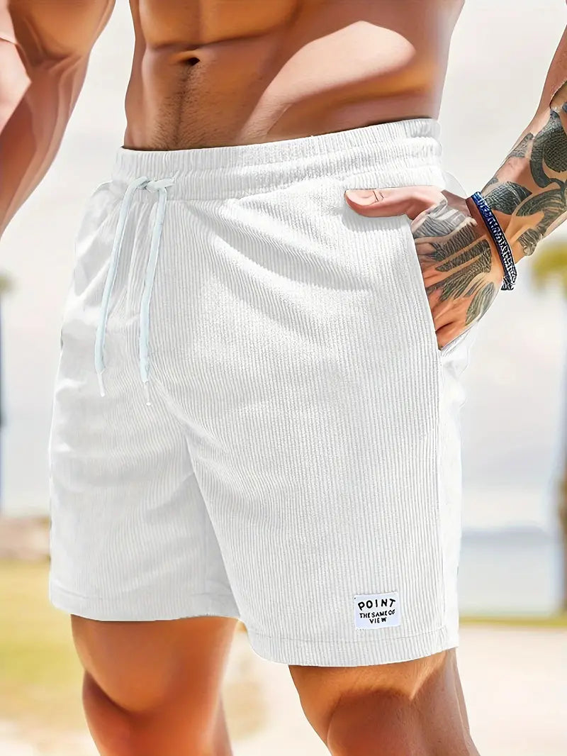 Wearclo | Men's Corduroy Swim Shorts with Drawstring