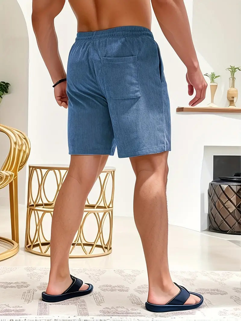 Wearclo | Men's Corduroy Swim Shorts with Drawstring