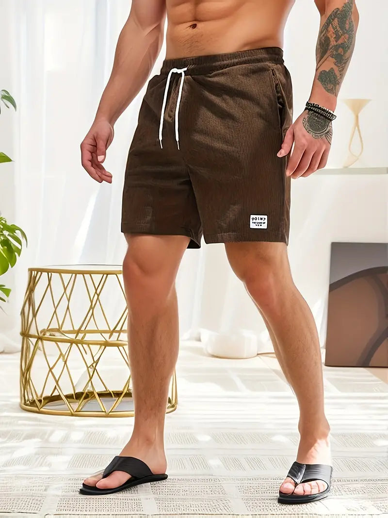 Wearclo | Men's Corduroy Swim Shorts with Drawstring