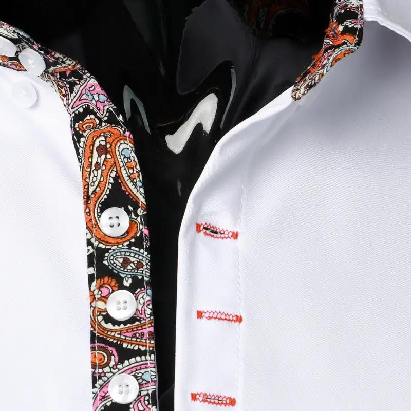 Wearclo | Men's Dress Shirt with Paisley Detail