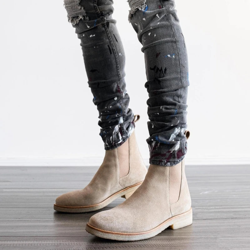 Wearclo | Men's Elastic Side Chelsea Boots