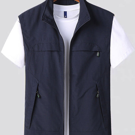 Wearclo | Men's Full-Zip Stand Collar Vest