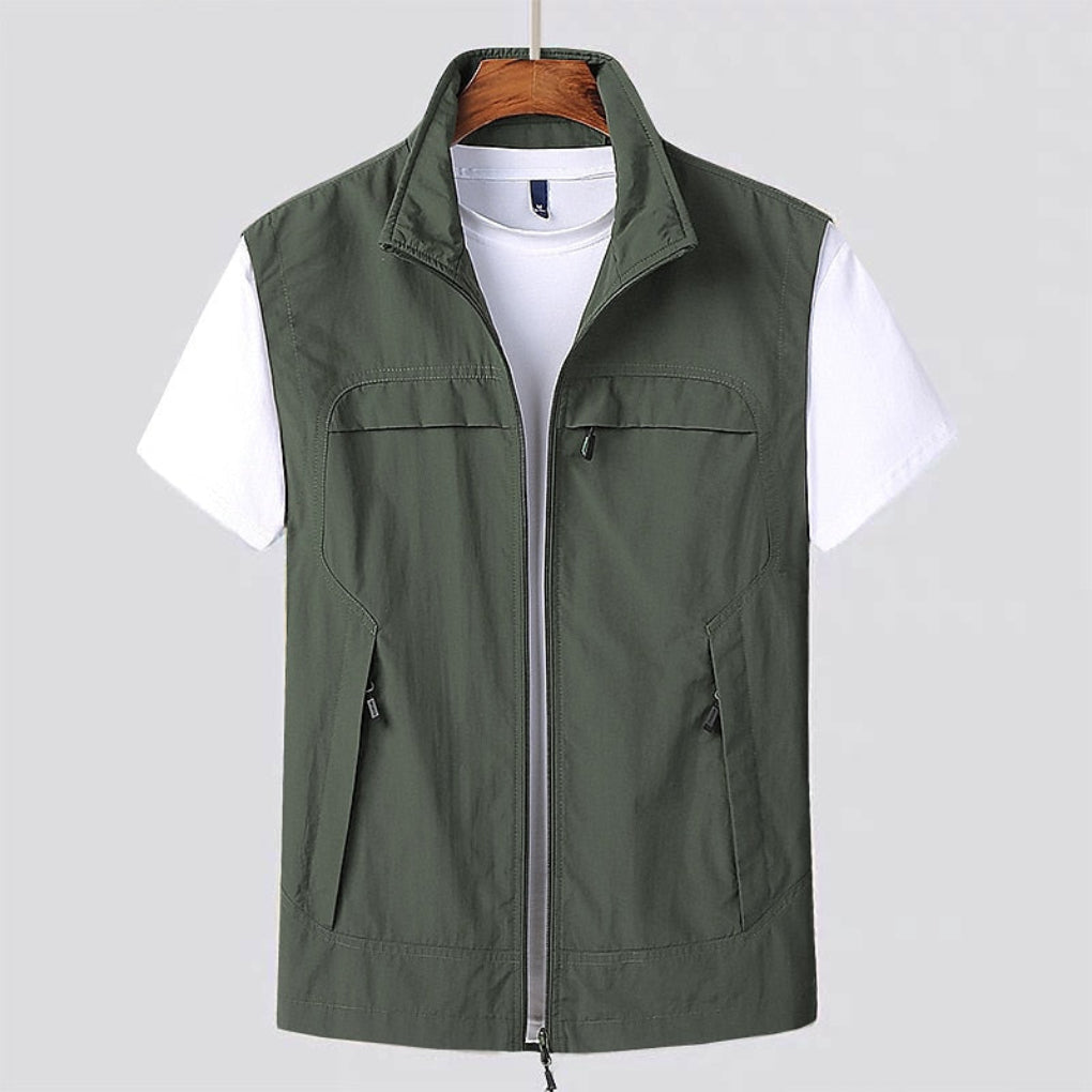 Wearclo | Men's Full-Zip Stand Collar Vest