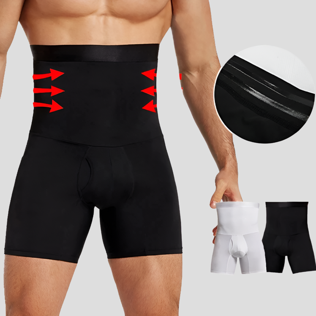 Wearclo | Men's High-Waisted Compression Shorts with Waist Support