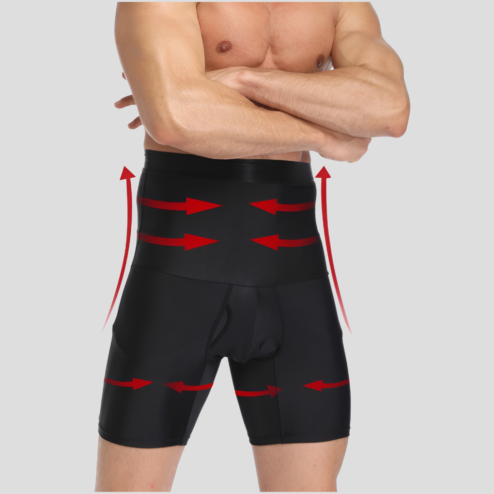 Wearclo | Men's High-Waisted Compression Shorts with Waist Support