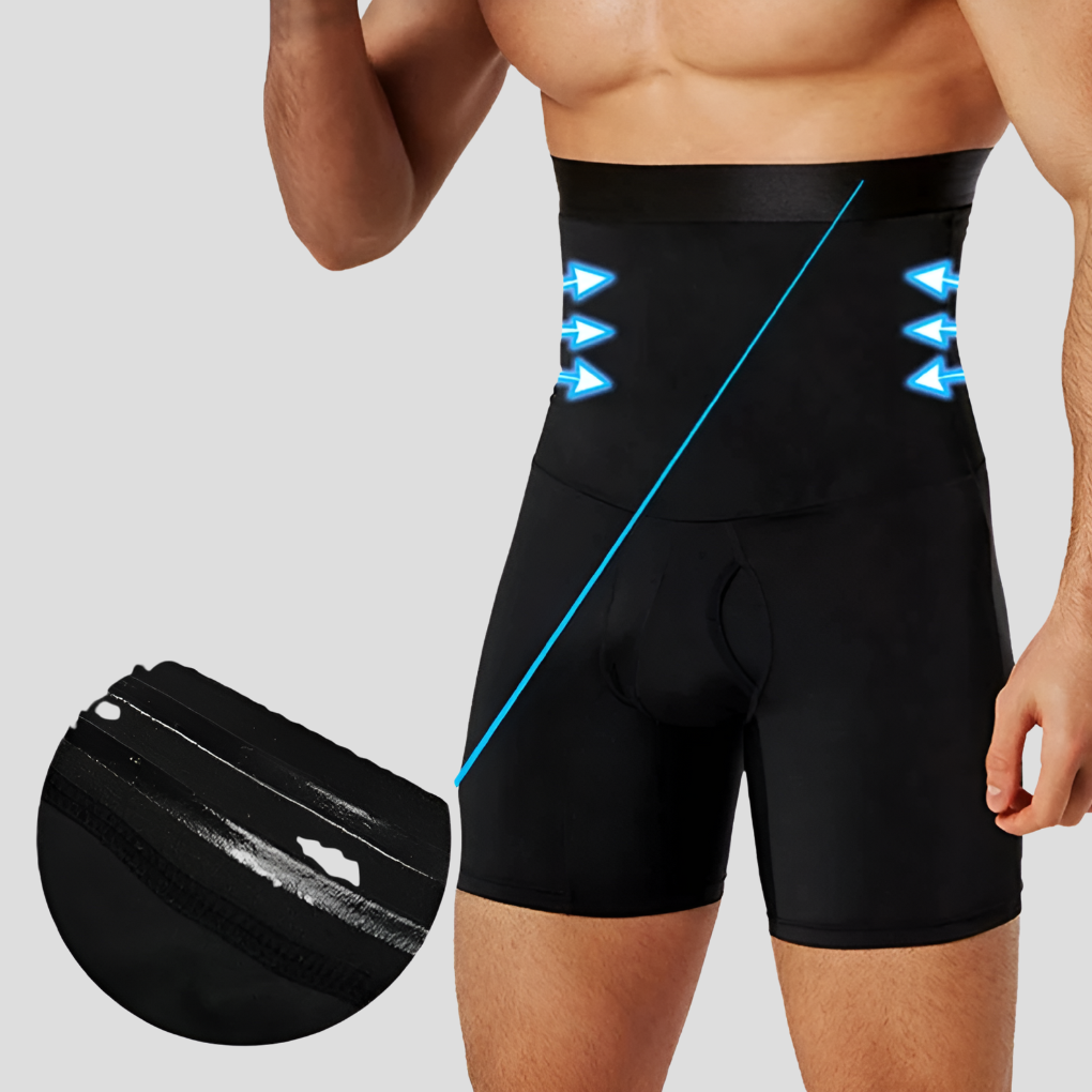 Wearclo | Men's High-Waisted Compression Shorts with Waist Support