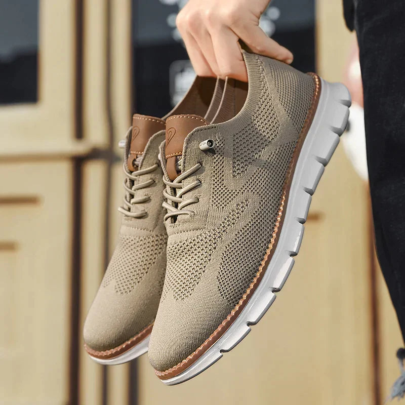 Wearclo | Men's Knit Sneakers with Lace-Up Oxford Design