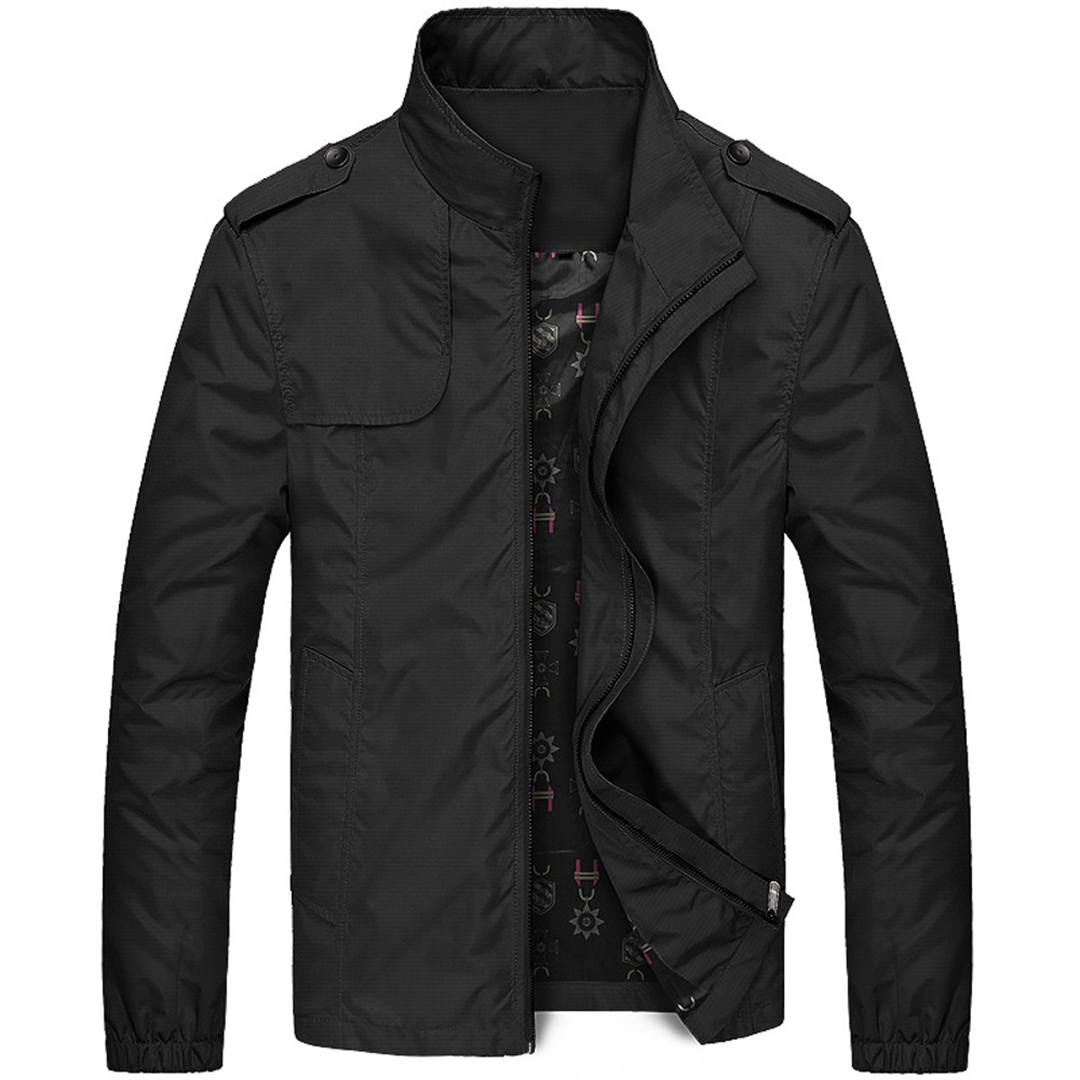 Wearclo | Men's Lightweight Bomber Jacket with Stand Collar