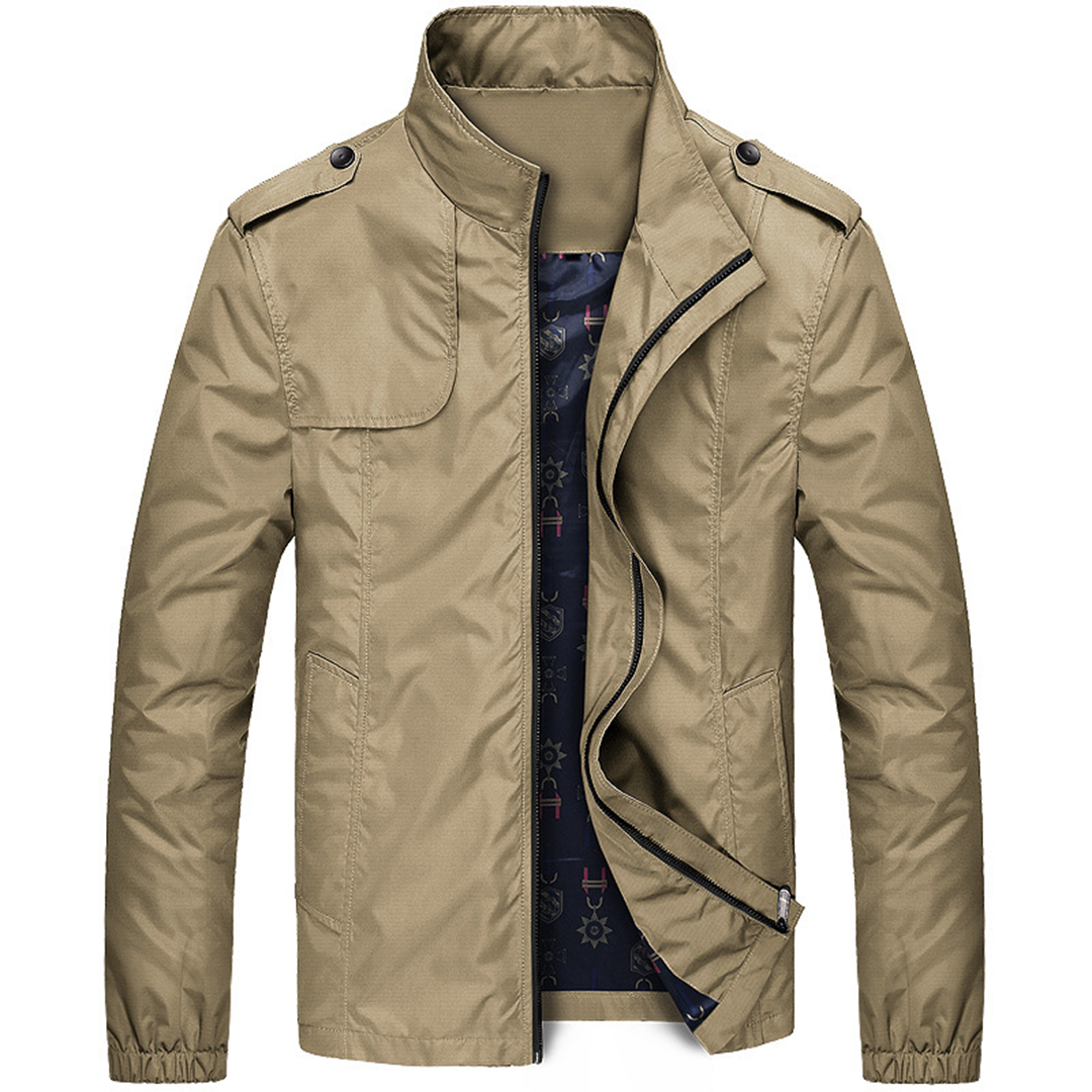 Wearclo | Men's Lightweight Bomber Jacket with Stand Collar