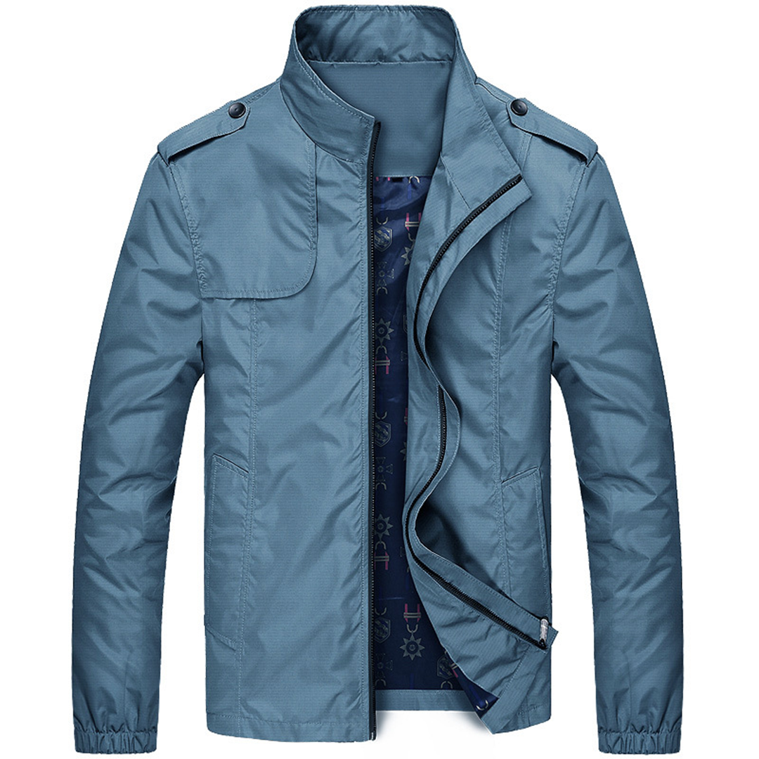 Wearclo | Men's Lightweight Bomber Jacket with Stand Collar