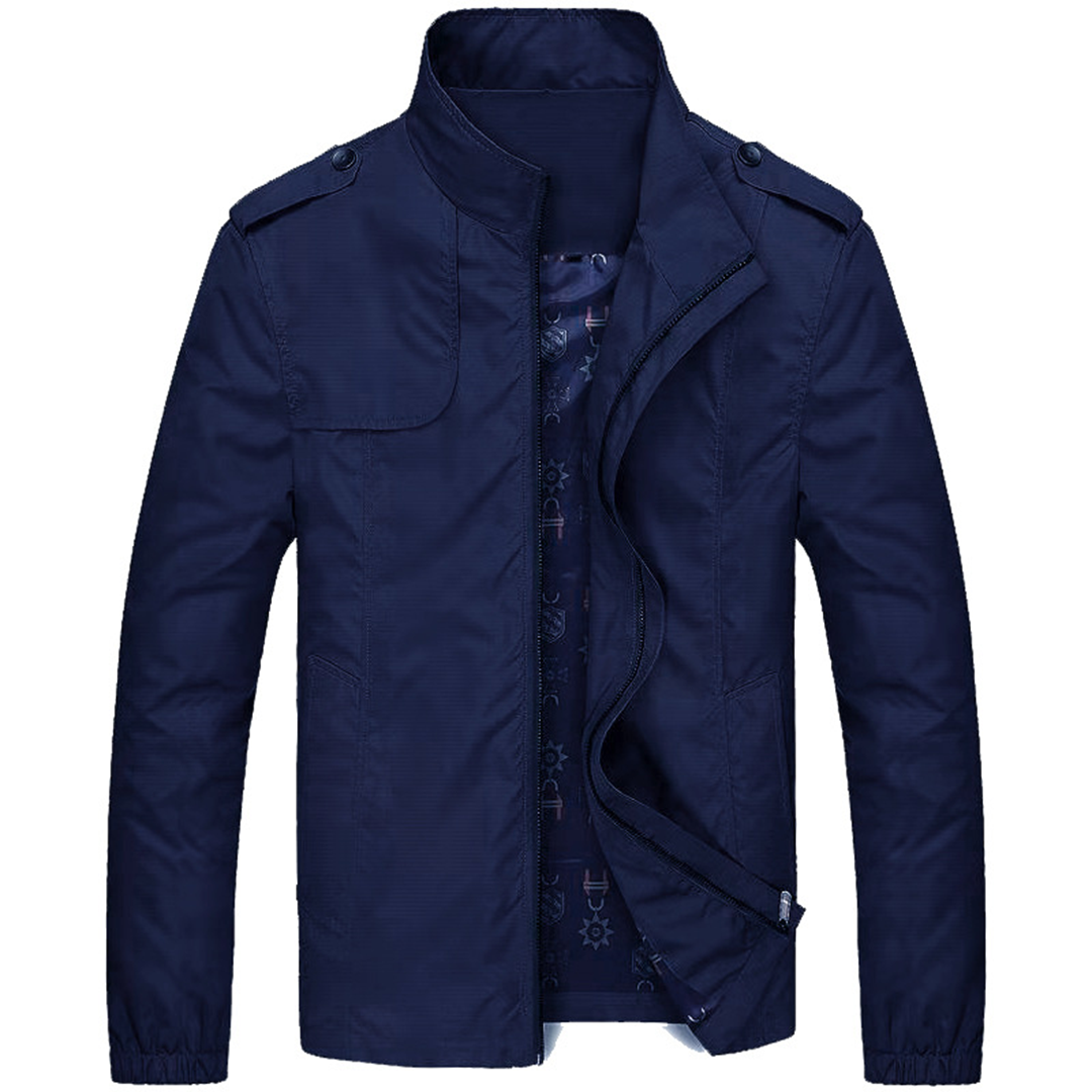 Wearclo | Men's Lightweight Bomber Jacket with Stand Collar