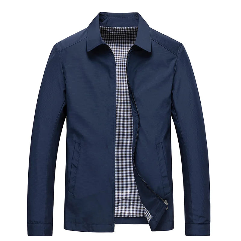 Wearclo | Men's Lightweight Waterproof Jacket with Checked Lining