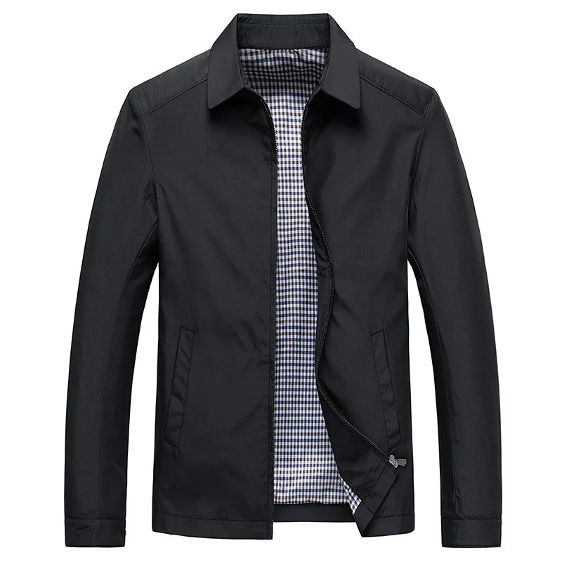 Wearclo | Men's Lightweight Waterproof Jacket with Checked Lining