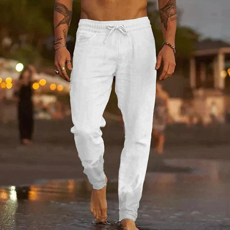 Wearclo | Men's Linen Drawstring Pants