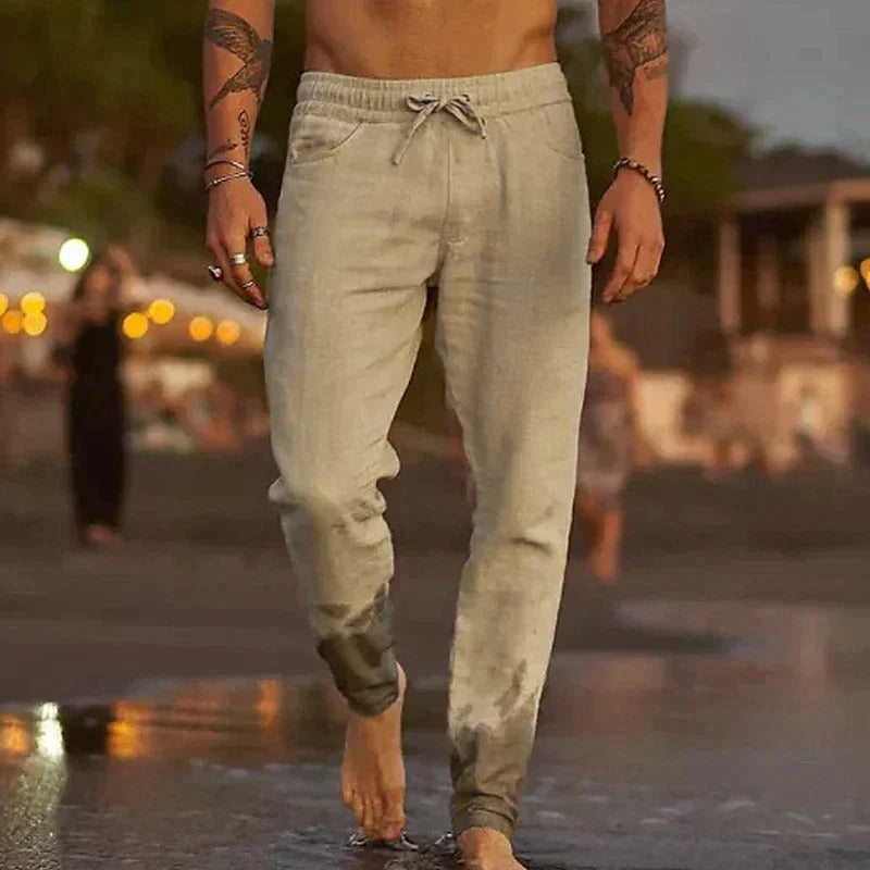 Wearclo | Men's Linen Drawstring Pants