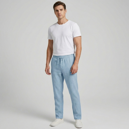 Wearclo | Men's Linen Drawstring Pants