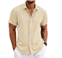 Men's Short Sleeve Linen Shirt - Relaxed Fit