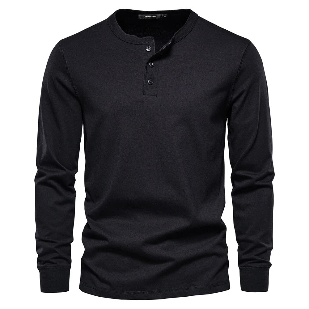 Wearclo | Men's Long Sleeve Henley T-Shirt