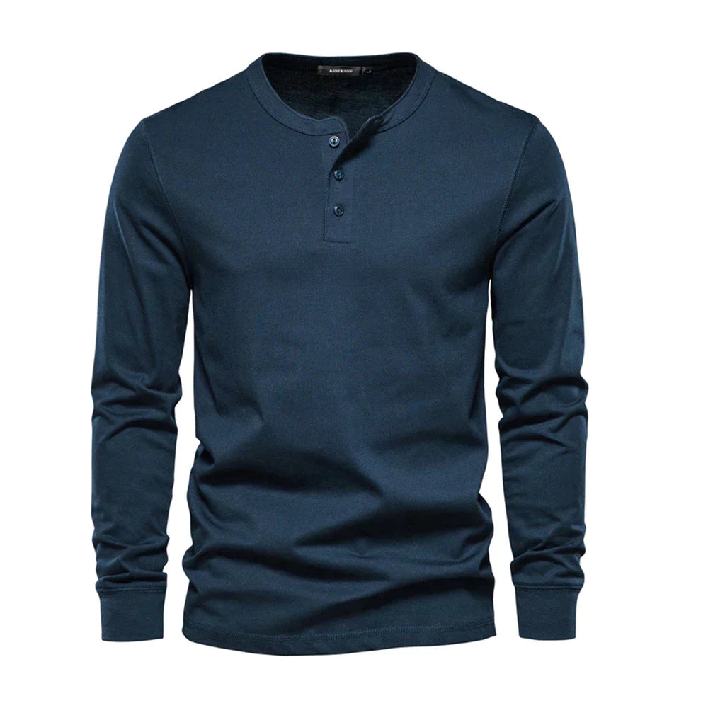 Wearclo | Men's Long Sleeve Henley T-Shirt