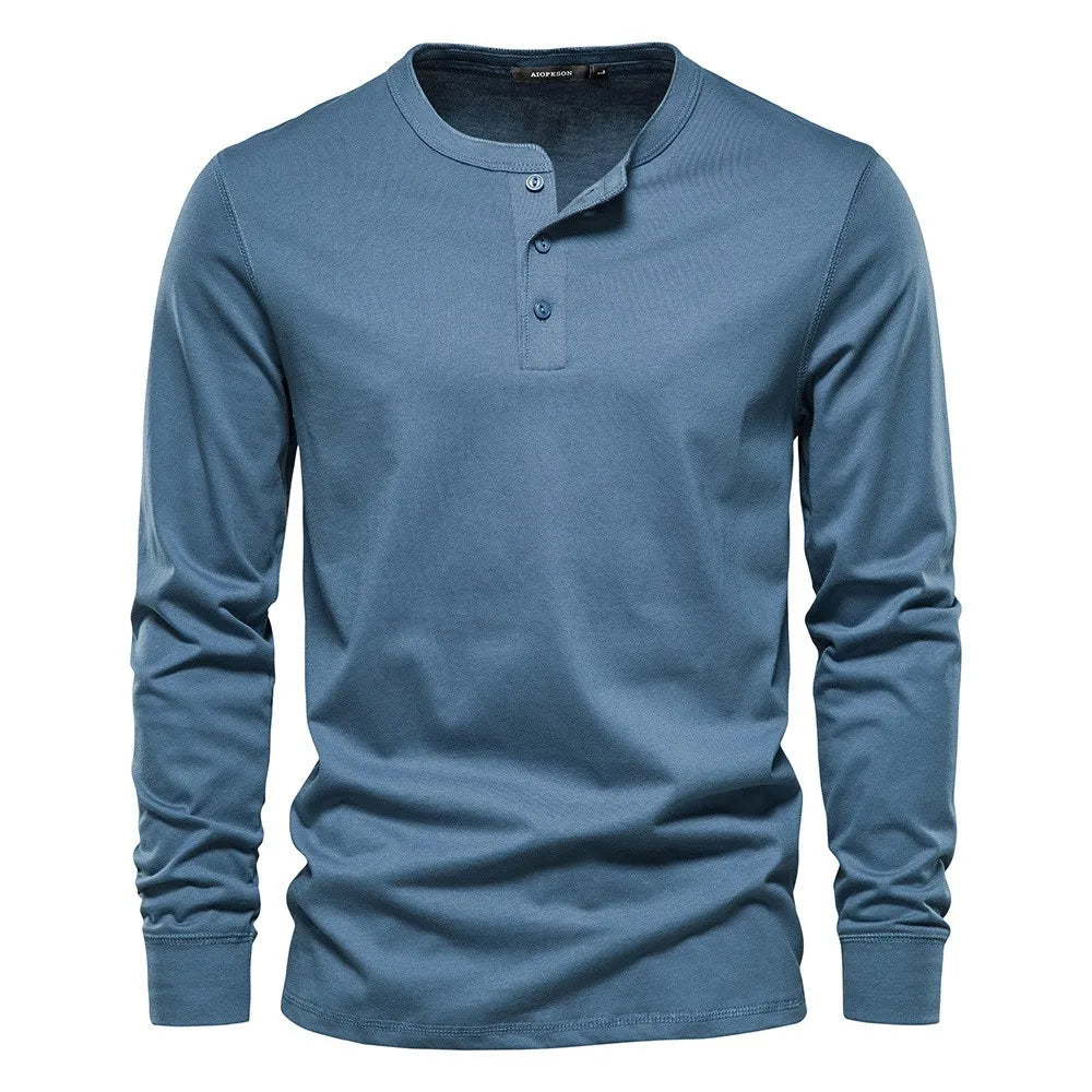 Wearclo | Men's Long Sleeve Henley T-Shirt