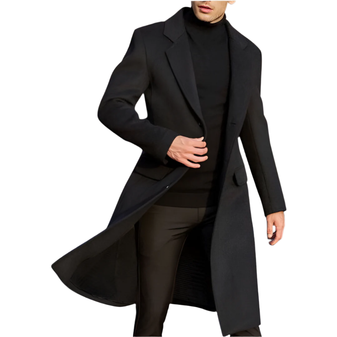 Wearclo | Men's Long Wool Overcoat