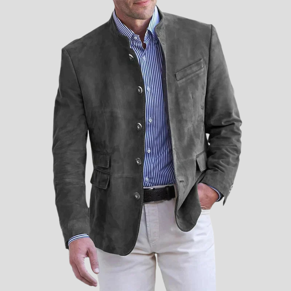 Wearclo | Men's Mandarin Collar Blazer