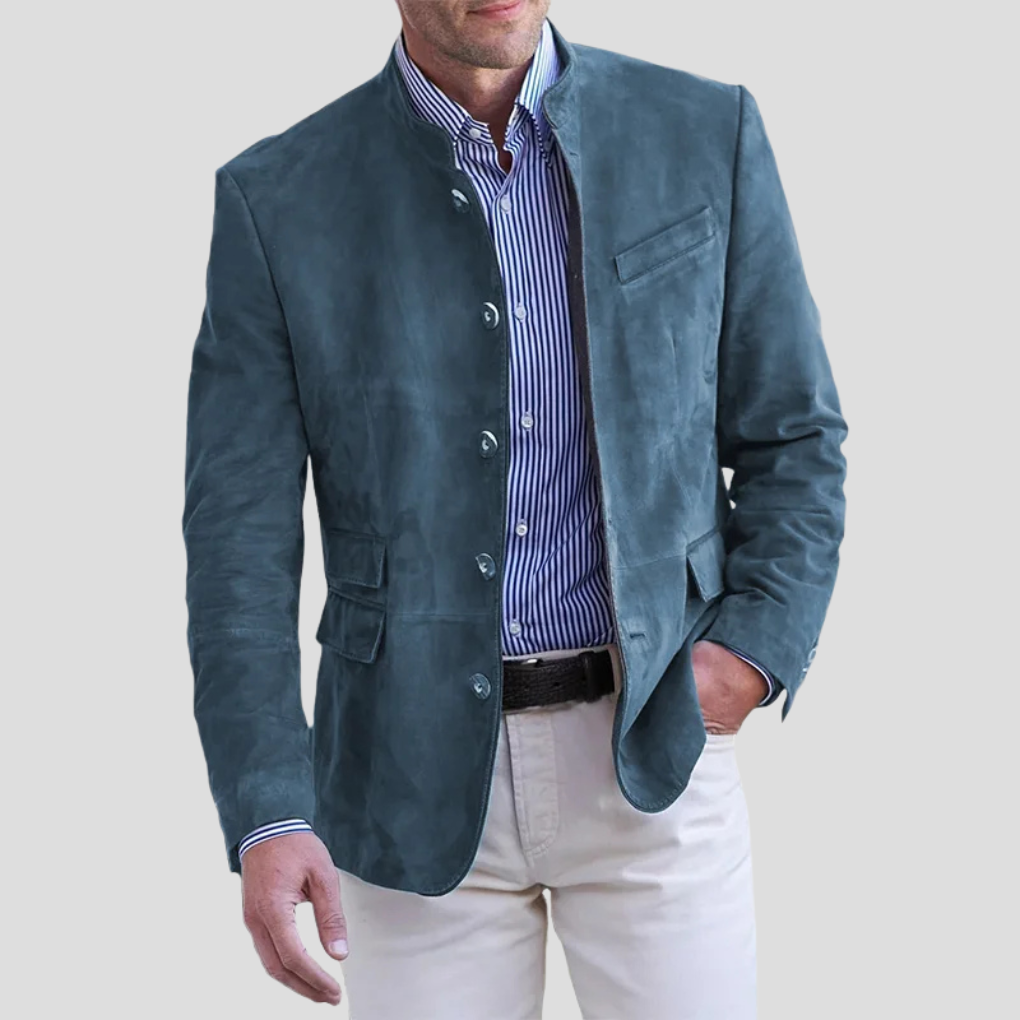 Wearclo | Men's Mandarin Collar Blazer
