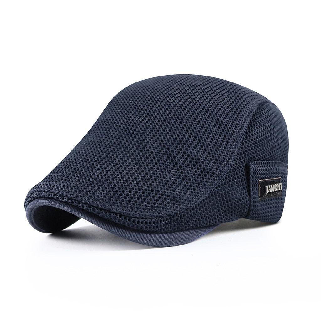 Wearclo | Men's Mesh Flat Cap Breathable Driver Hat