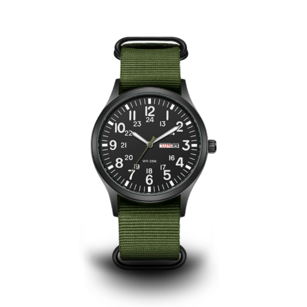 Wearclo | Men's Military Field Watch with Nylon Strap
