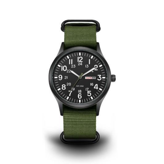 Wearclo | Men's Military Field Watch with Nylon Strap