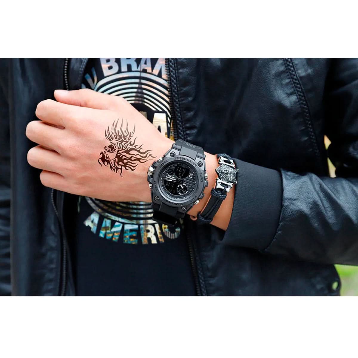 Wearclo | Men’s Military Watch with Analog Digital Display and Features