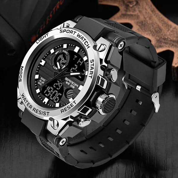Wearclo | Men’s Military Watch with Analog Digital Display and Features