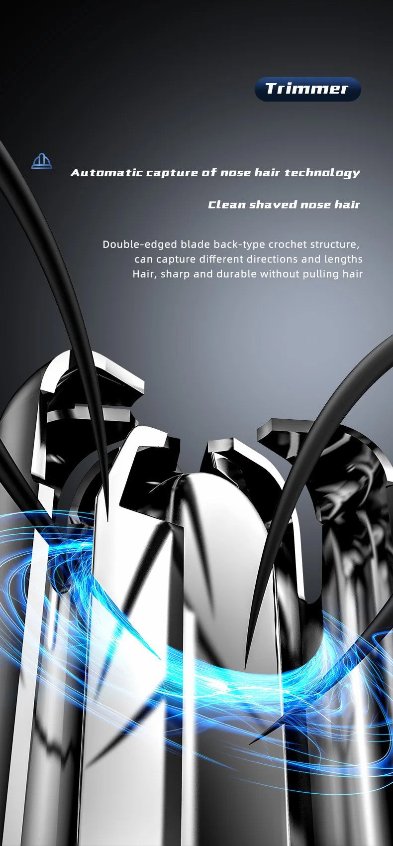 Wearclo | Men's Nose Ear Hair Trimmer with Rotating Blade
