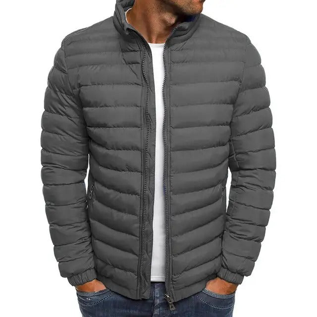 Wearclo | Men's Padded Jacket with Stand-Up Collar