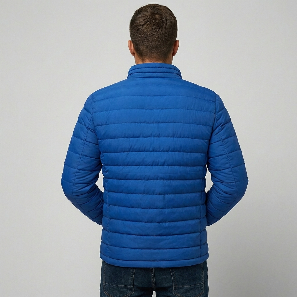 Wearclo | Men's Padded Jacket with Stand-Up Collar
