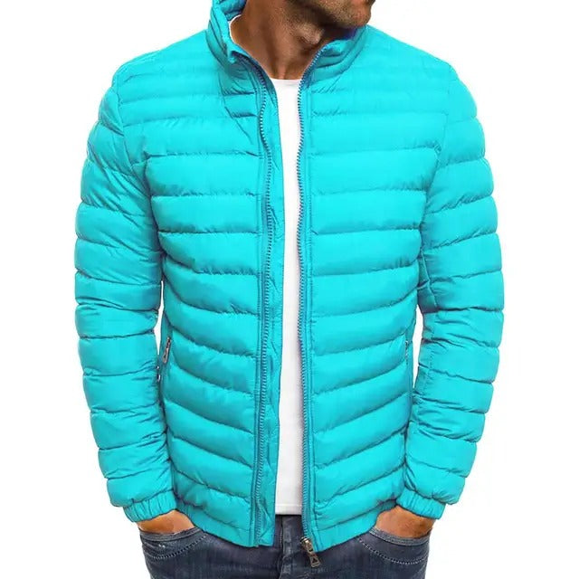 Wearclo | Men's Padded Jacket with Stand-Up Collar