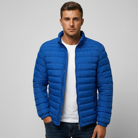Wearclo | Men's Padded Jacket with Stand-Up Collar