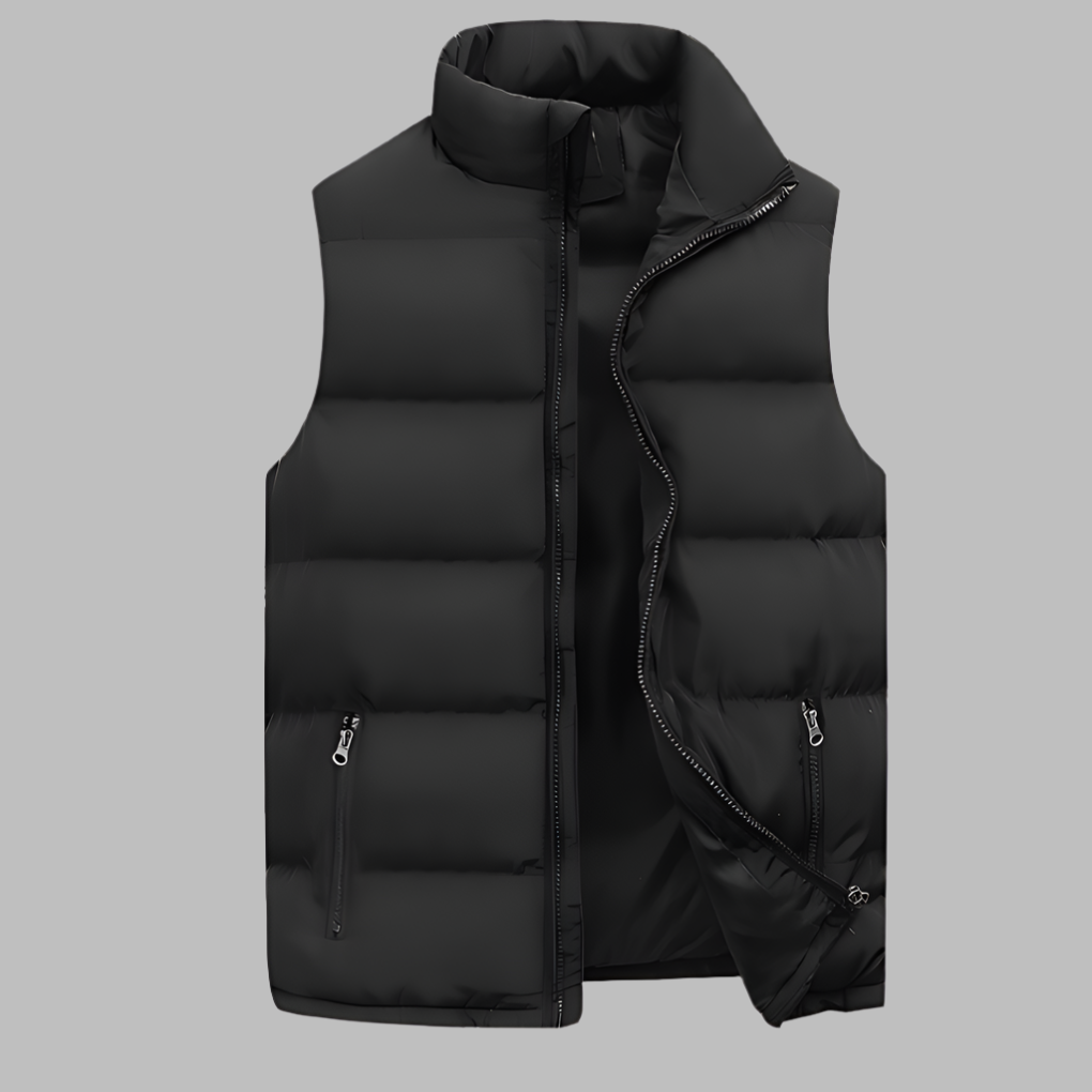 Wearclo | Men's Padded Vest with Stand Collar
