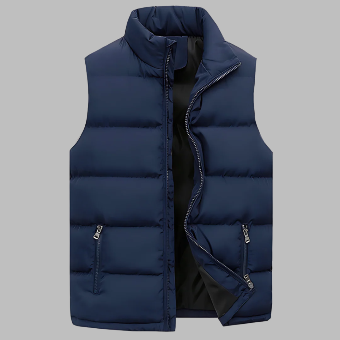 Wearclo | Men's Padded Vest with Stand Collar