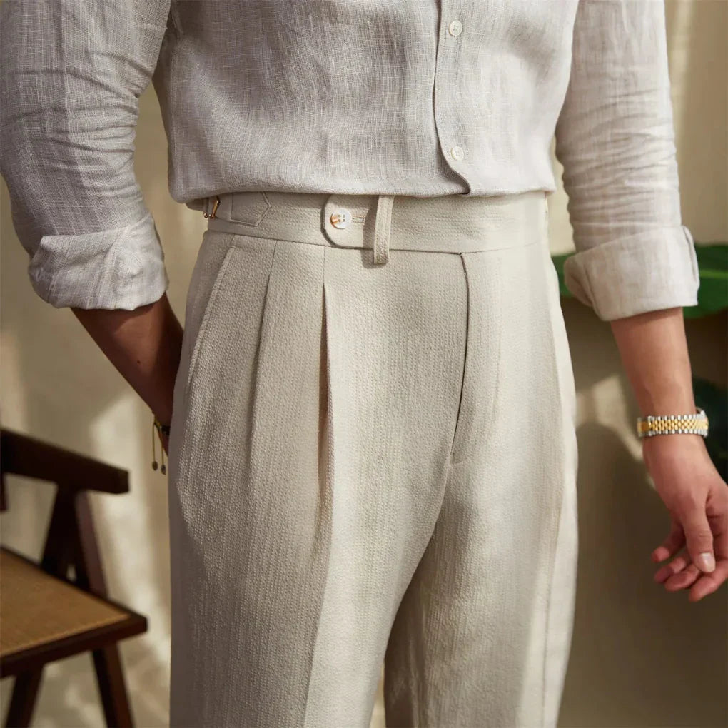 Wearclo | Men's Pleated Dress Trousers