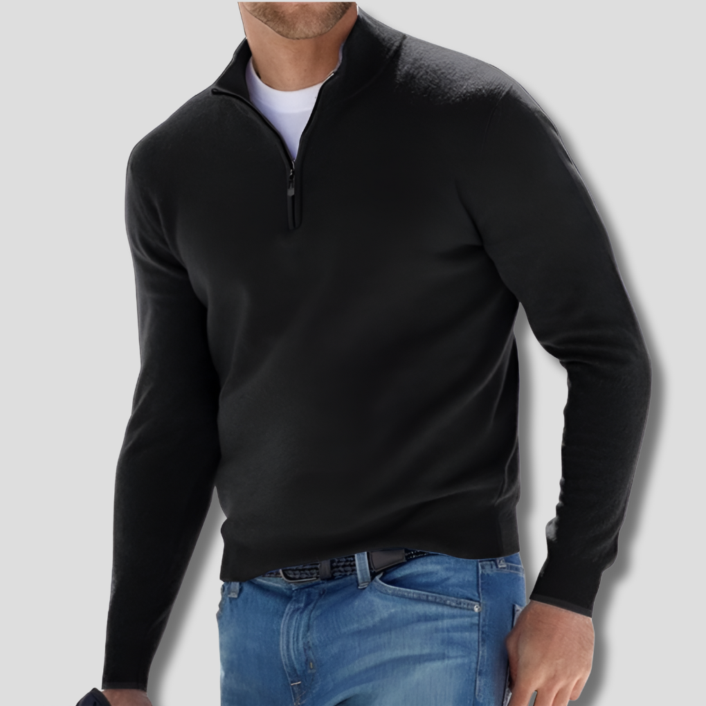 Wearclo | Men's Quarter-Zip Knit Sweater