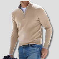 Men's Pullover Knit Sweater with Half-Zip Neck