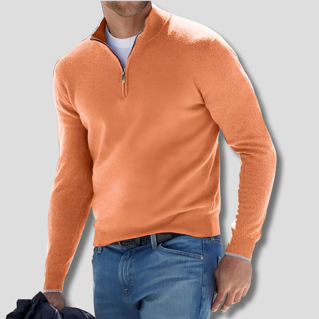 Wearclo | Men's Quarter-Zip Knit Sweater
