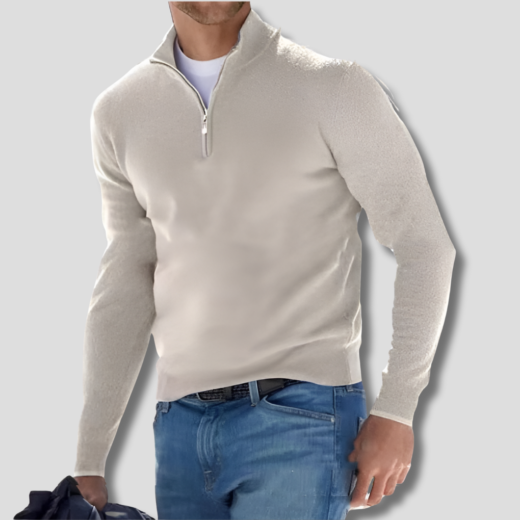 Wearclo | Men's Quarter-Zip Knit Sweater