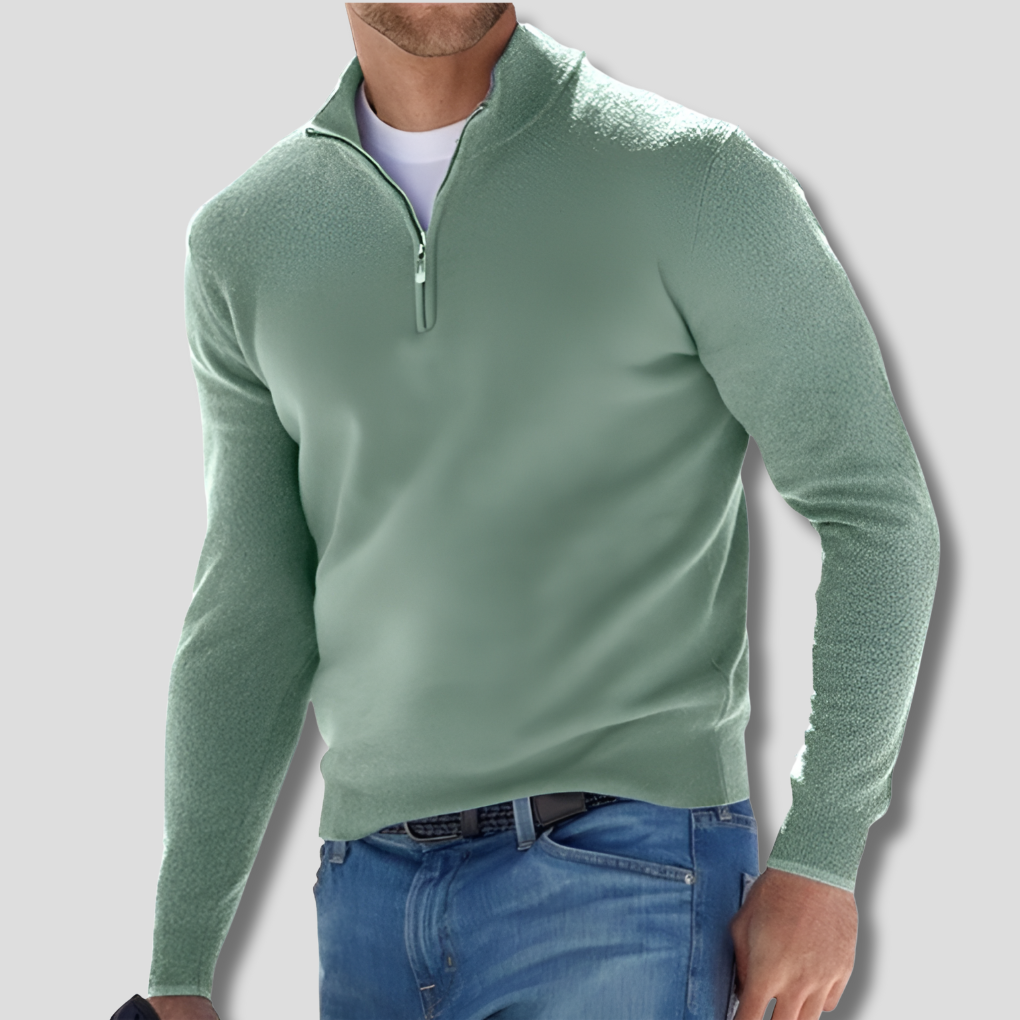 Wearclo | Men's Quarter-Zip Knit Sweater