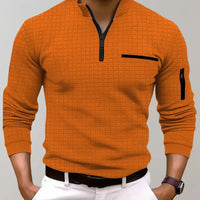 Men's Textured Athletic Quarter Zip Pullover